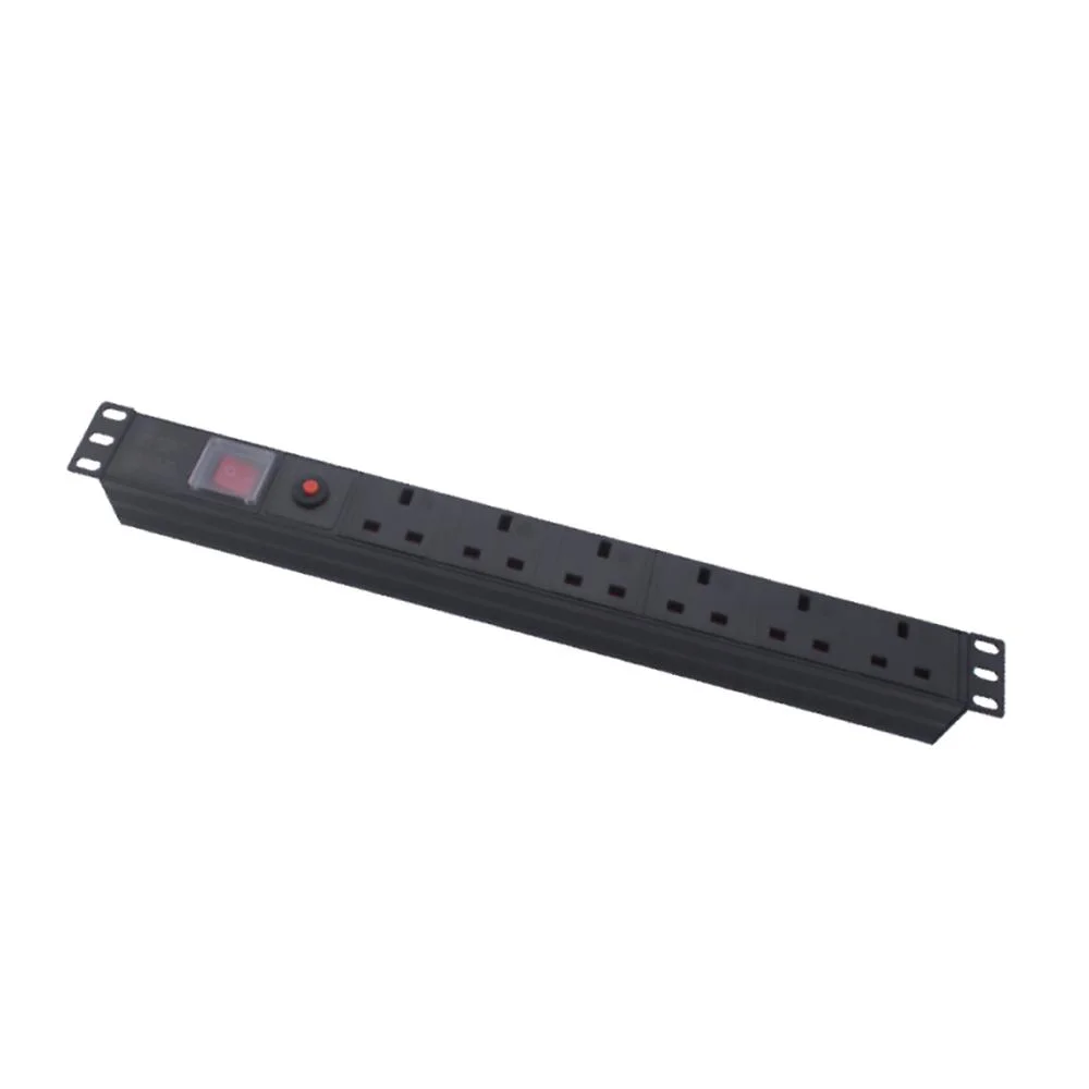 1u 19&quot; 6 Way British Standard Anti-Overload 6 Ports Euro PDU